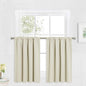 RYB HOME Cafe Curtains 24 inch Length, RV Curtains for Camper Windows, Mini Short Small Insulating Light UV Heat Blocking Privacy Half Window Tiers, Width 42 by Length 24, Beige, 2 Panels