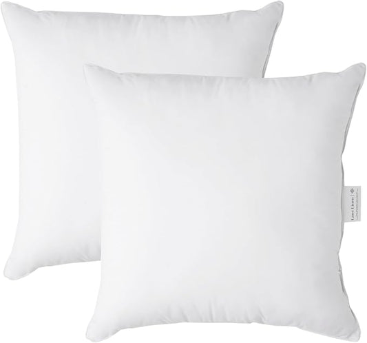 LANE LINEN 26x26 White Throw Pillow Inserts – Pack of 2 White, Fluffy Decorative Insert for Throw Pillow Covers, Perfect for Couch, Bed, Outdoor Use, and Elegant Sofa or Living Room Decor
