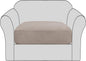 H.VERSAILTEX High Stretch Individual Seat Cushion Covers Sofa Slipcovers Couch Cushion Covers Sofa Covers Featuring Jacquard Textured Twill Fabric (1 Pack for 1 Cushion Chair, Sand, Small)