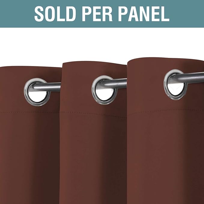 H.VERSAILTEX Blackout Curtain for Living Room Thermal Insulated Window Treatment Curtain 54 inch Length Energy Saving Solid Grommet Top Blackout Drape, One Panel, Rust, 52" W x 54" L
