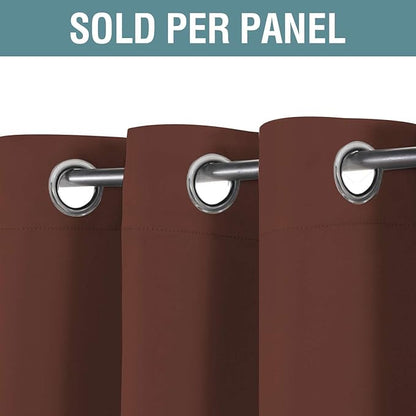 H.VERSAILTEX Blackout Curtain for Living Room Thermal Insulated Window Treatment Curtain Extra Long 96 inch Length Energy Saving Solid Grommet Top Blackout Drape, One Panel, Rust, 52" W x 96" L