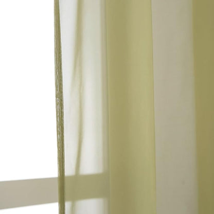 NICETOWN Sheer Window Curtains Green for Boy's Room, Ring Top Voile Textured Window Treatment Vertical Panels for Wedding/Bedroom/Living Room, Green, W54 x L84, 2 Panels