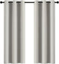 Yakamok Room Darkening Blackout Curtains Thermal Insulated Grommet Curtain Panels for Bedroom, 42W x 72L, Light Beige, 2 Panels