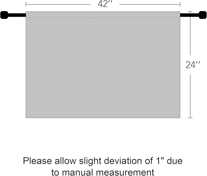 RYB HOME Cafe Blackout Curtains 24 inch Length, RV Curtains for Camper Windows, Mini Short Small Insulating Light UV Heat Blocking Privacy Half Window Tiers, Width 42 by Length 24, Black, 2 Panels