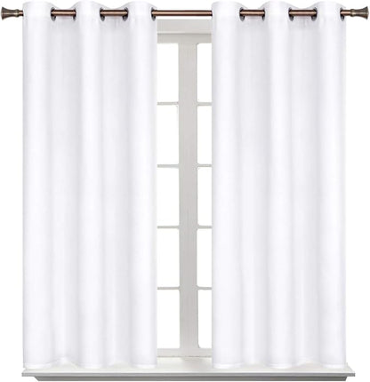 BGment Room Darkening Curtains 54 Inches Long - Grommet Thermal Insulated Drapes Window Treatment Curtains for Bedroom, 2 Panels, 38 x 54 Inch, Pure White