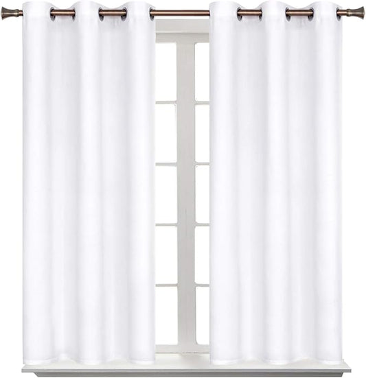 BGment Room Darkening Curtains 54 Inches Long - Grommet Thermal Insulated Drapes Window Treatment Curtains for Bedroom, 2 Panels, 38 x 54 Inch, Pure White