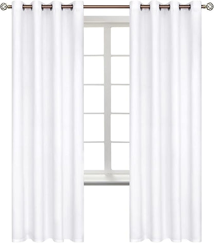 BGment Room Darkening Curtains 72 Inches Long - Grommet Thermal Insulated Drapes Window Treatment Curtains for Bedroom, 2 Panels, 52 x 72 Inch, Pure White