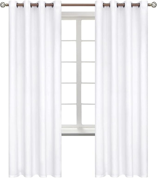 BGment Room Darkening Curtains 72 Inches Long - Grommet Thermal Insulated Drapes Window Treatment Curtains for Bedroom, 2 Panels, 52 x 72 Inch, Pure White