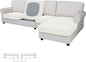 Easy-Going Stretch 4 Pieces Couch Cushion Covers for Sectional Sofa Left/Right L Shape Chaise Lounge Sofa Seat slipcover Anti-Slip Sofa Cover Soft (3 Seater + 1 Chaise, Cream)