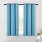 NICETOWN Teal Blue Blackout Curtain Panels for Bedroom, 2 Panels, W42 x L40-inch, Thermal Insulated Grommet Top Blackout Draperies and Drapes for Basement