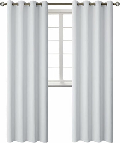 BGment Room Darkening Curtains 95 Inches Long - Grommet Thermal Insulated Drapes Window Treatment Curtains for Bedroom, 2 Panels, 52 x 95 Inch, Greyish White