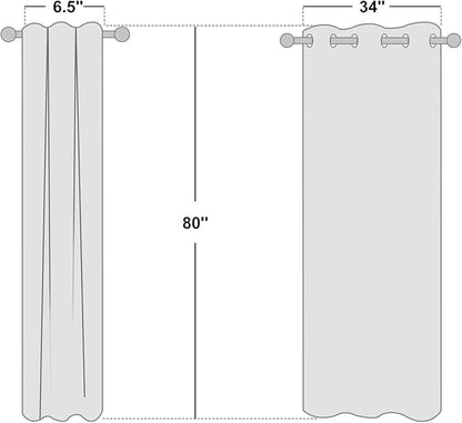 NICETOWN Natural Linen Doorway Curtains 80 inches Long, Grommet Thick Linen Weave Semi Sheer Window Treatments Privacy Assured with Light Filtering for Bedroom/Side Door, W34 x L80