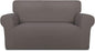 PureFit Super Stretch Sofa Slipcover – Spandex Non Slip Soft Couch Sofa Cover, Washable Furniture Protector with Non Skid Foam and Elastic Bottom for Kids, Pets （Loveseat, Taupe）