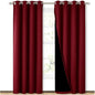 NICETOWN 100% Blackout Cold Blocking Curtains with Black Liner Backing, Thermal Insulated Curtains for Living Room, Noise Reducing Drapes, Burgundy Red, 52 inches x 84 inches Per Panel, Set of 2