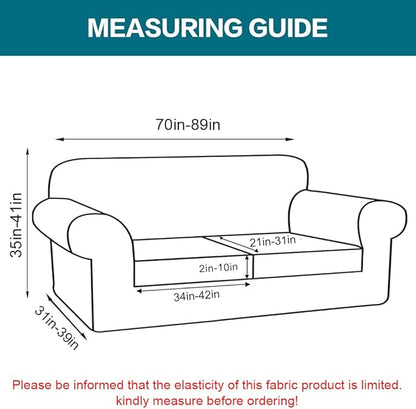 Turquoize 3 Piece Sofa Covers for 2 Cushion Couch Sofa Slipcover Soft Couch Cover for Dogs-Washable Sofa Furniture Covers with 2 Individual Cushion Covers (2 Cushion Sofa,Biscotti Beige)
