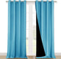 NICETOWN 100% Blackout Curtains for Windows, Pack of 2, Teal Blue, 52" W x 102" L, Super Heavy-Duty Black Lined Total Darkness Drapes for Bedroom, Privacy Assured Window Treatment for Patio