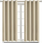 BGment Room Darkening Curtains 54 Inches Long - Grommet Thermal Insulated Drapes Window Treatment Curtains for Bedroom, 2 Panels, 52 x 54 Inch, Beige