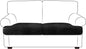 Leather Look Couch Cushion Covers Sofa Seat Slipcovers Sets Couches Furniture Protector for Sectional Armchair Loveseat Pets Kids Stretch Spandex Fabric (2 T-Cushion Loveseat, Black)