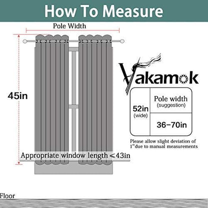 Yakamok Light Blocking Window Blackout Curtains Thermal Insulated Room Darkening Drapes for Bedroom,Solid Grommet Top Window Panels, 52x45 Inch, Purple, One Pair