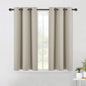 NICETOWN Modern Blackout Curtains Noise Reducing, Thermal Insulated and Privacy Room Darkening Drape Panels for Boy's Guest Room Door Small Short Window (Natural, 2 Panels, W42 x L45 -Inch)
