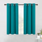 NICETOWN ROM Darkening Curtains 45 inch Length 2 Panels, Thermal Insulated Grommet Blackout Curtains for Modern Casual Elegant Bedroom Kids Room Theme Decoration (Peacock Teal, 2 Pieces, W42)