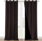 NICETOWN Full Shading Curtains 90 inches Long 2 Panels Set for Windows, Brown, Pack of 2, 52 inches W, Super Heavy-Duty Black Lined Blackout Curtains for Bedroom, Privacy Assured Window Treatment