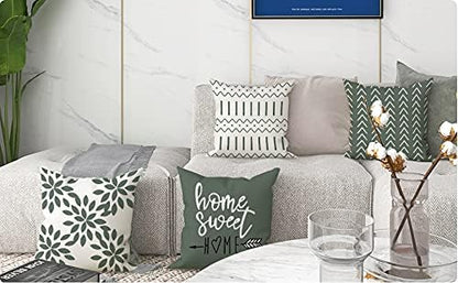YCOLL Pillow Covers 20x20 Set of 4, Modern Sofa Throw Pillow Cover, Decorative Outdoor Linen Fabric Pillow Case for Couch Bed Car, Aqua Green