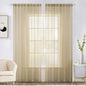 MIULEE 2 Panels Solid Color Sheer Window Curtains Elegant Window Voile Panels/Drapes/Treatment for Bedroom Living Room (54X96 Inches Beige)