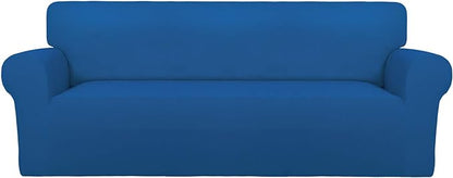 PureFit Super Stretch Sofa Slipcover – Spandex Non Slip Soft Couch Sofa Cover, Washable Furniture Protector with Non Skid Foam and Elastic Bottom for Kids, Pets （Sofa, Classic Blue）