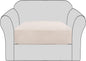 H.VERSAILTEX Stretch Couch Cushion Covers Individual Seat Sofa Chair Slipcovers Cushion Protector Cover Featuring Jacquard Textured Twill Fabric(1 Cushion Chair Cover, Ivory)