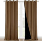NICETOWN Full Shading Curtains for Windows, Gold Brown, Pack of 2, 52 inches W x 95 inches L, Super Heavy-Duty Black Lined Blackout Curtains for Bedroom, Privacy Assured Window Treatment