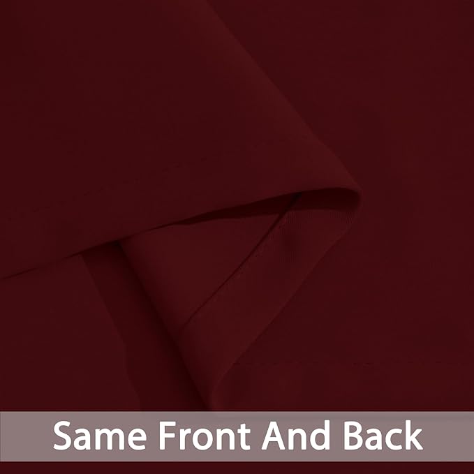 Yakamok Blackout Curtains for Bedroom, Thermal Insulated Blackout Window Curtains with Grommet Top for Living Room- Wine Red- 52W x 84L -2 Panels