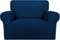 PureFit Super Stretch Sofa Slipcover – Spandex Non Slip Soft Couch Sofa Cover, Washable Furniture Protector with Non Skid Foam and Elastic Bottom for Kids, Pets (Oversized, Navy)