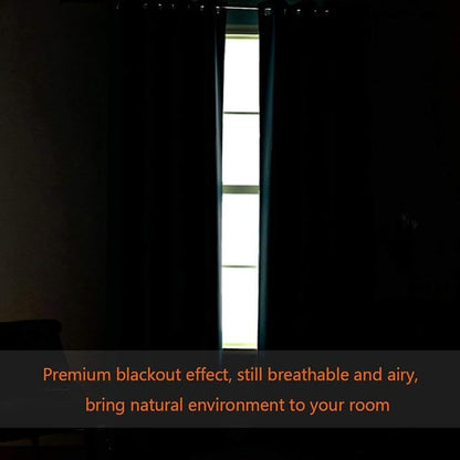 H.VERSAILTEX Blackout Patio Curtains 100 x 96 Inches for Sliding Door Extral Wide Blackout Curtain Panels Thermal Insulated Room Divider - Grommet Top, 8' Tall by 8.5' Wide - Cyan