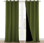 NICETOWN Full Shading Curtains 90" Long 2 Panels Set for Windows, Olive Green, Pack of 2, 52" W, Super Heavy-Duty Black Lined Blackout Curtains for Bedroom, Privacy Assured Window Treatment