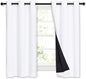 NICETOWN 100% Blackout Curtains 54 inches Long, Double-Deck Completely Blackout Window Treatment Thermal Insulated Lined Drapes for Small Window (White, 1 Pair, 42 inches Width Each Panel)
