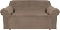 H.VERSAILTEX Stretch Velvet Loveseat Covers for 2 Cushion Couch Covers for Living Room Sofa Covers Slipcovers with Non Slip Straps Bottom, Ultra Thick Comfy Velour (Width 58"-72", Coco Mocha)