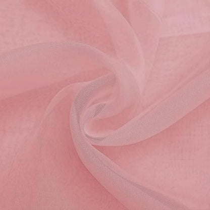 SpaceDresser Sheer Voile Window Treatment Rod Pocket Curtain Panels for Kitchen Bedroom Living Room Drapes Sunlight Filtering Privacy Semi Home Decor Assorted Colors Sizes (Blush, 52 W x 45 L)