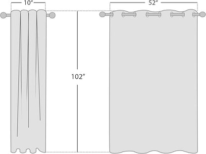 NICETOWN 100% Absolutely Blackout Linen Curtains with Thermal Insulated White Liner, Ivory, W52, 2 Pieces, Noise Reducing Textured Linen Look Curtains for Windows 102 inch Length for Classroom