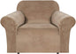 H.VERSAILTEX Stretch Velvet Armchair Cover Couch Covers 1 Cushion Chair Slipcover for Living Room Furniture Cover Crafted from Thick Comfy Rich Velour (Chair 31"-49", Camel)