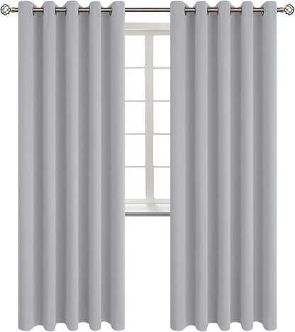 BGment Room Darkening Curtains 84 Inches Long - Grommet Thermal Insulated Drapes Window Treatment Curtains for Bedroom, 2 Panels, 70 x 84 Inch, Light Grey
