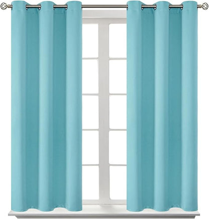 BGment Blackout Curtains - Grommet Thermal Insulated Room Darkening Bedroom and Living Room Curtains, Set of 2 Panels (38 x 54 Inch, Baby Blue)