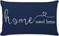 MFGNEH Home Sweet Home Quotes Farmhouse Pillow Covers 12x20 Inch,Farmhouse Decorative Lumbar Throw Pillow Case Cushion Cover,Housewarming Gift,Blue