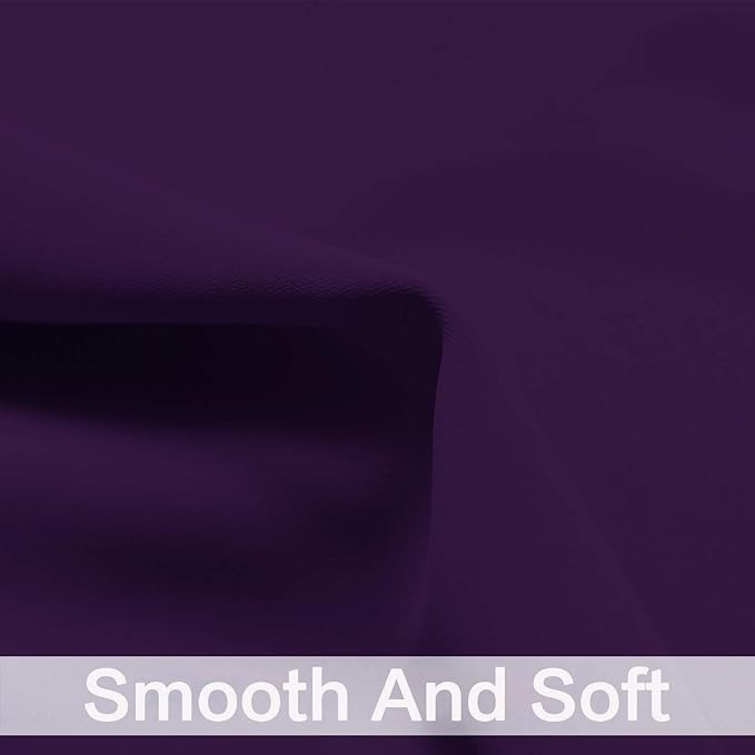 Yakamok Light Blocking Window Blackout Curtains Thermal Insulated Room Darkening Drapes for Bedroom,Solid Grommet Top Window Panels, 52x45 Inch, Purple, One Pair