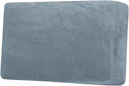 H.VERSAILTEX Velvet Stretch Individual Couch Cushion Cover Plush Slipcover for Loveseat & Sofa Seat Cushion Furniture Protector Seat Cover (1 Piece Loveseat Cushion Cover, Stone Blue)