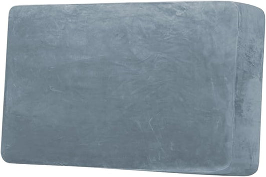 H.VERSAILTEX Velvet Stretch Individual Couch Cushion Cover Plush Slipcover for Loveseat & Sofa Seat Cushion Furniture Protector Seat Cover (1 Piece Loveseat Cushion Cover, Stone Blue)