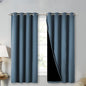 NICETOWN Extra Long Truly Blackout Drapes for Hall and Villa, 46" Width Each Panel, 45" Length, Smoky Blue, 2 Pieces, 100% Blackout Window Curtain Panels with Black Lined for Night Shift Worker