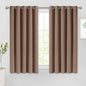 NICETOWN Blackout Window Curtains and Drapes for Kitchen, Window Treatment Thermal Insulated Solid Grommet Blackout Drapery Panels (Set of 2, 70 by 54 inches, Cappuccino)
