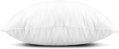 EDOW Throw Pillow Inserts, Set of 2 Lightweight Down Alternative Polyester Pillow, Couch Cushion, Sham Stuffer, Machine Washable. (White, 18x18)