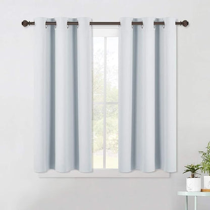 NICETOWN Room Darkening Draperies Curtains Panels, Window Treatment Thermal Insulated Grommet Room Darkening Curtains/Drapes for Bedroom (2 Panels, 42 by 45, Platinum-Greyish White)
